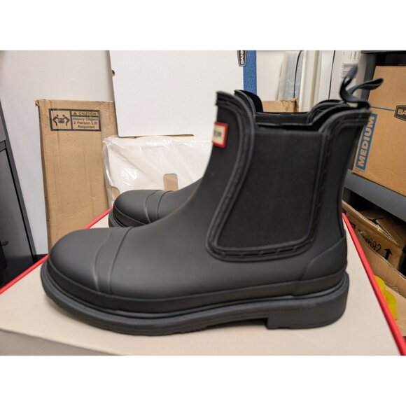 New Hunter Women's Original Chelsea Rain Boot Black Size 8 - Picture 1 of 6